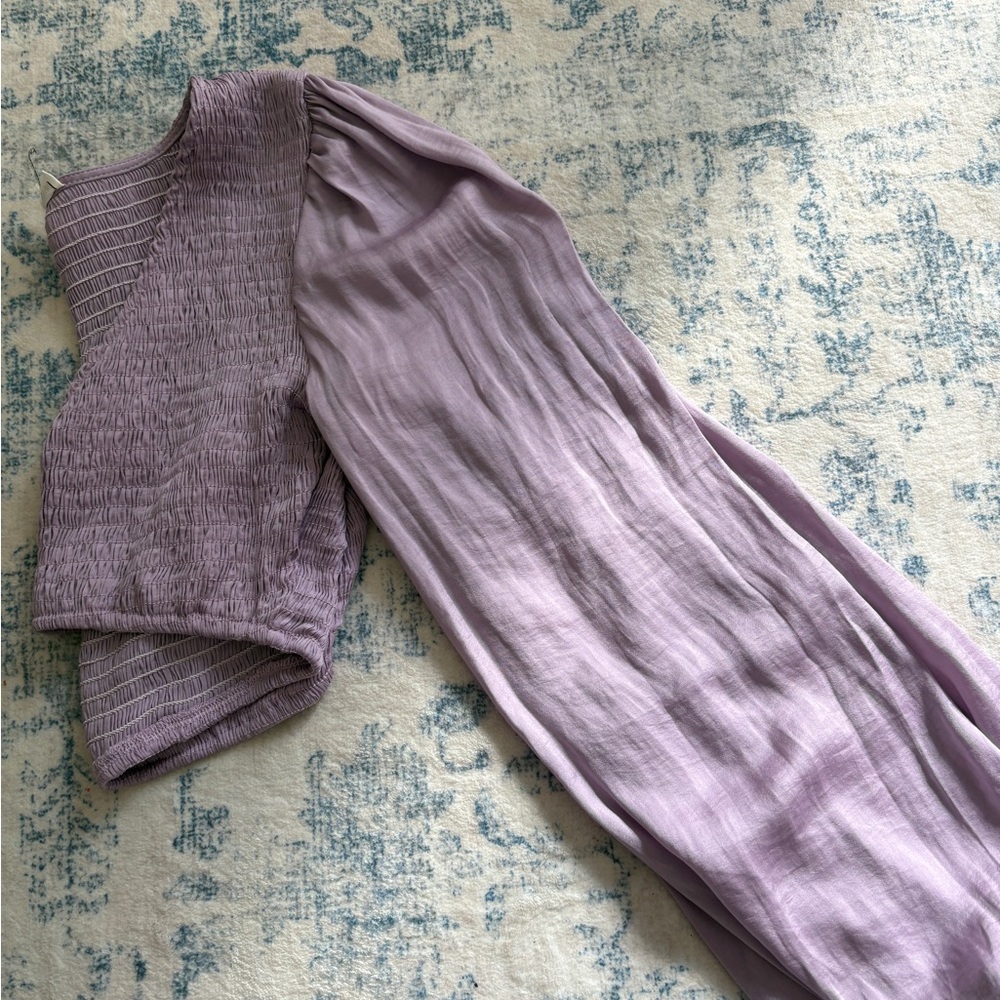 Mimosa Lavender Flowy Long Sleeve Crop Top